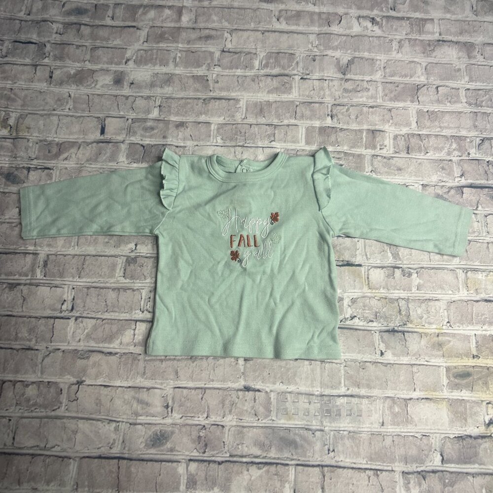 EUC Lila & Jack Teal “Happy Fall Y’all” Shirt Size 12-18 Months